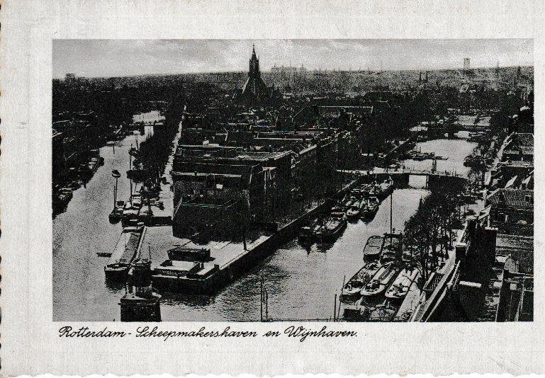 ROTTERDAM - SCHEEPMAKERSHAVEN en WIJNHAVEN, Ophalen of Verzenden, 1940 tot 1960, Ongelopen, Zuid-Holland