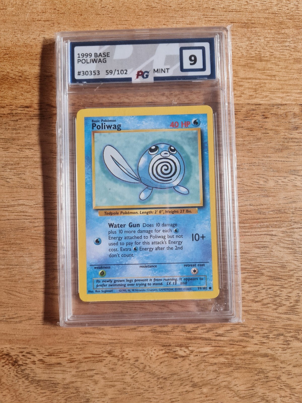 Poliwag Pokémon kaart Mint 9 (gegradeerd), Ophalen of Verzenden, Zo goed als nieuw, Losse kaart