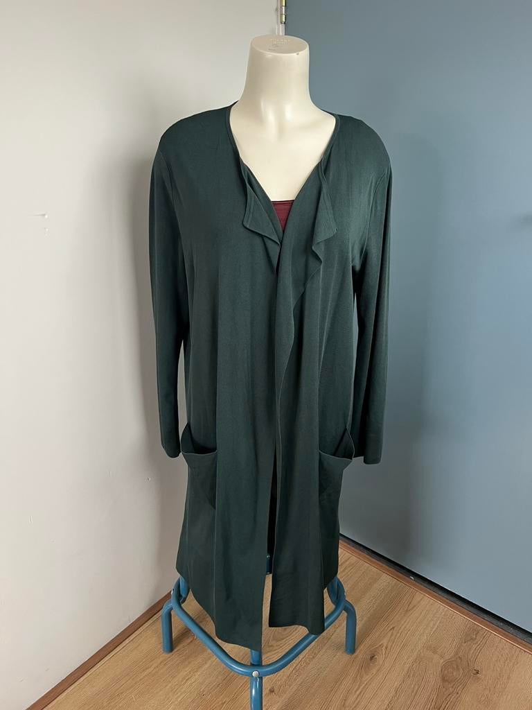 Kyra & ko donkergroen lang vest l bianca, Kleding | Dames, Truien en Vesten, Zo goed als nieuw, Maat 42/44 (L), Groen, Ophalen of Verzenden