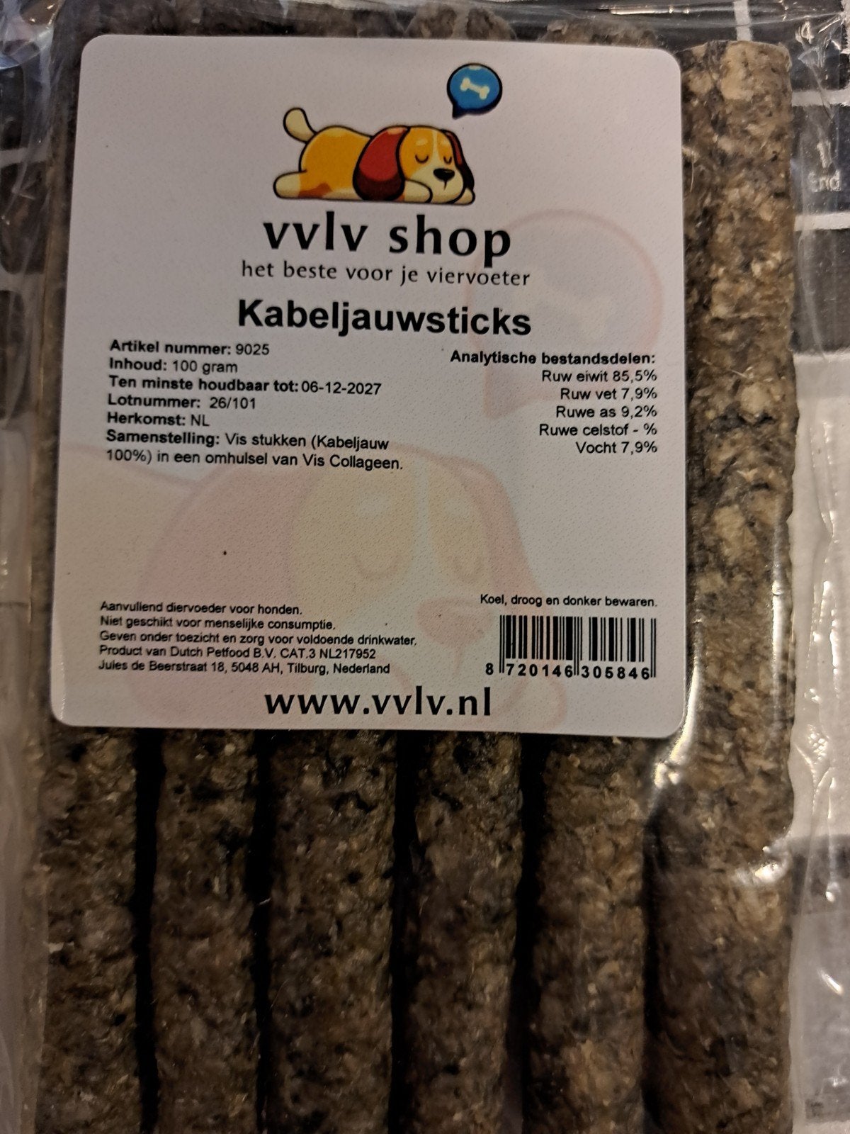 kabeljauw sticks 100 gram, Ophalen of Verzenden