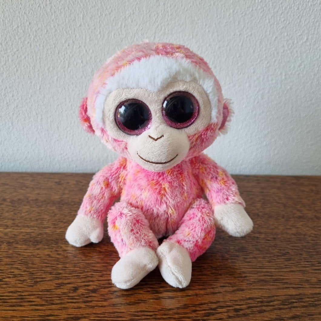 Ty Beanie boo ruby pink monkey roze aap, Ophalen of Verzenden, Overige typen