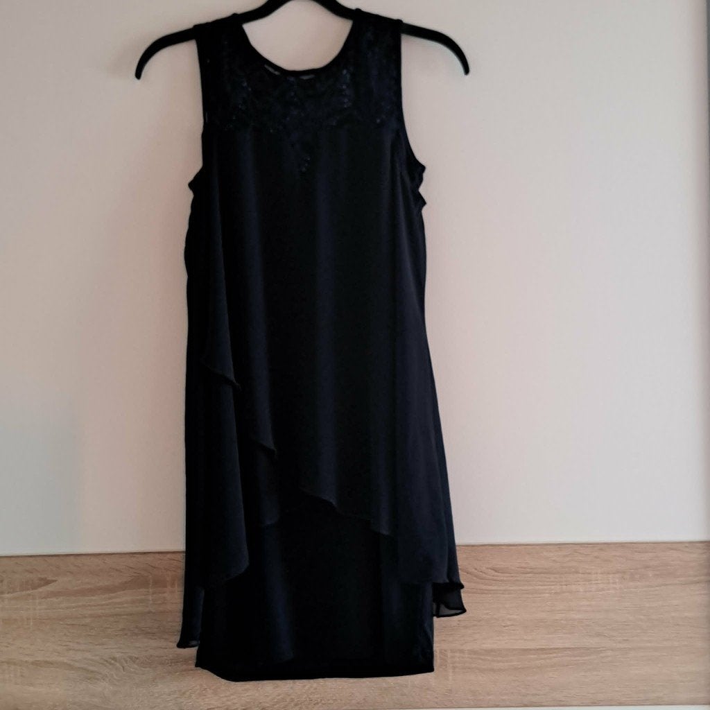 stijlvolle jurk, Kleding | Dames, Jurken, Zo goed als nieuw, Maat 38/40 (M), Blauw, Onder de knie, Ophalen of Verzenden