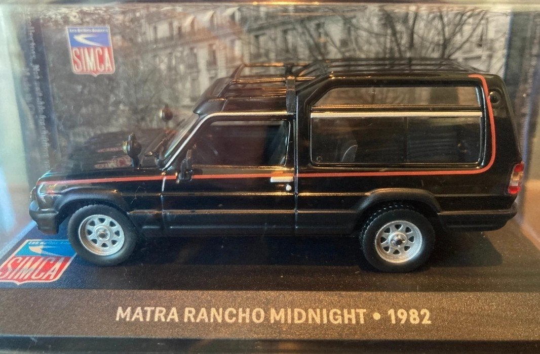 Matra Simca Rancho Midnight zwart 1982 1:43 in vitrinedoosje, Ophalen of Verzenden, Nieuw, Auto, Overige merken
