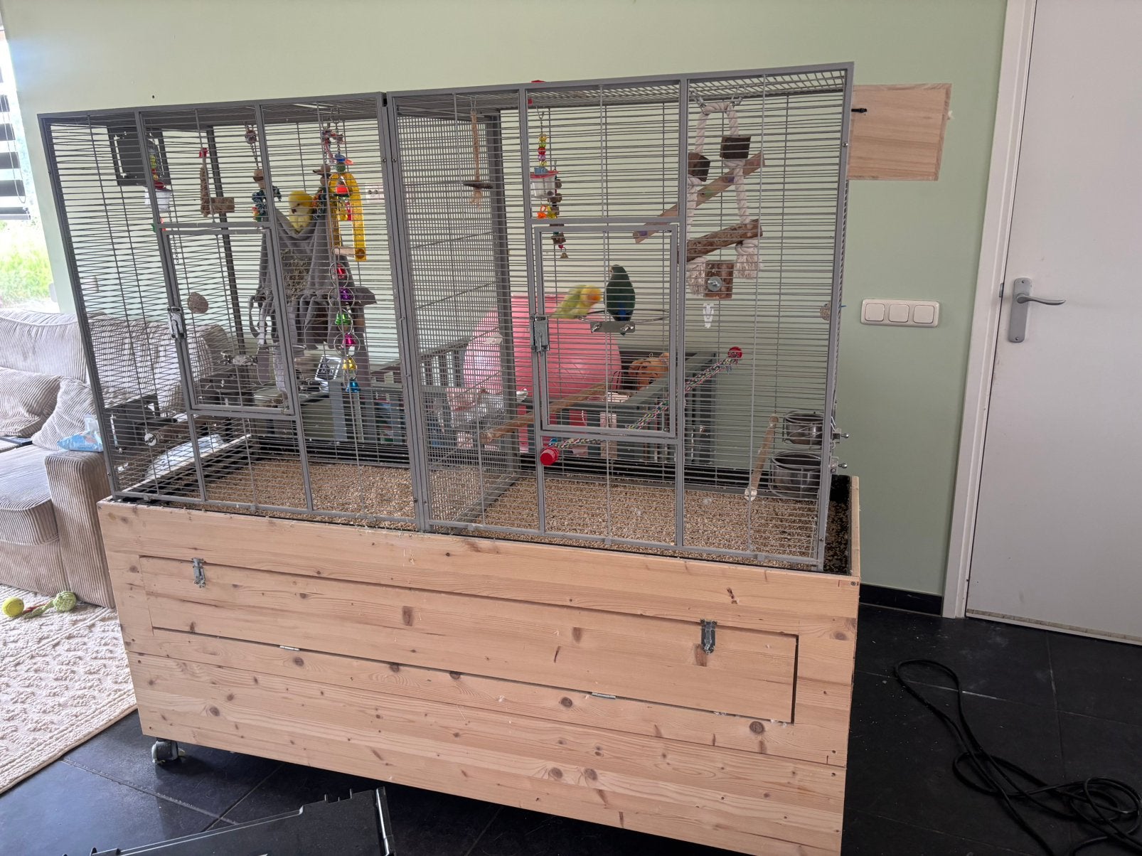 Vogelkooi hout, Dieren en Toebehoren, Kooi, Minder dan 75 cm, Zo goed als nieuw, Ophalen