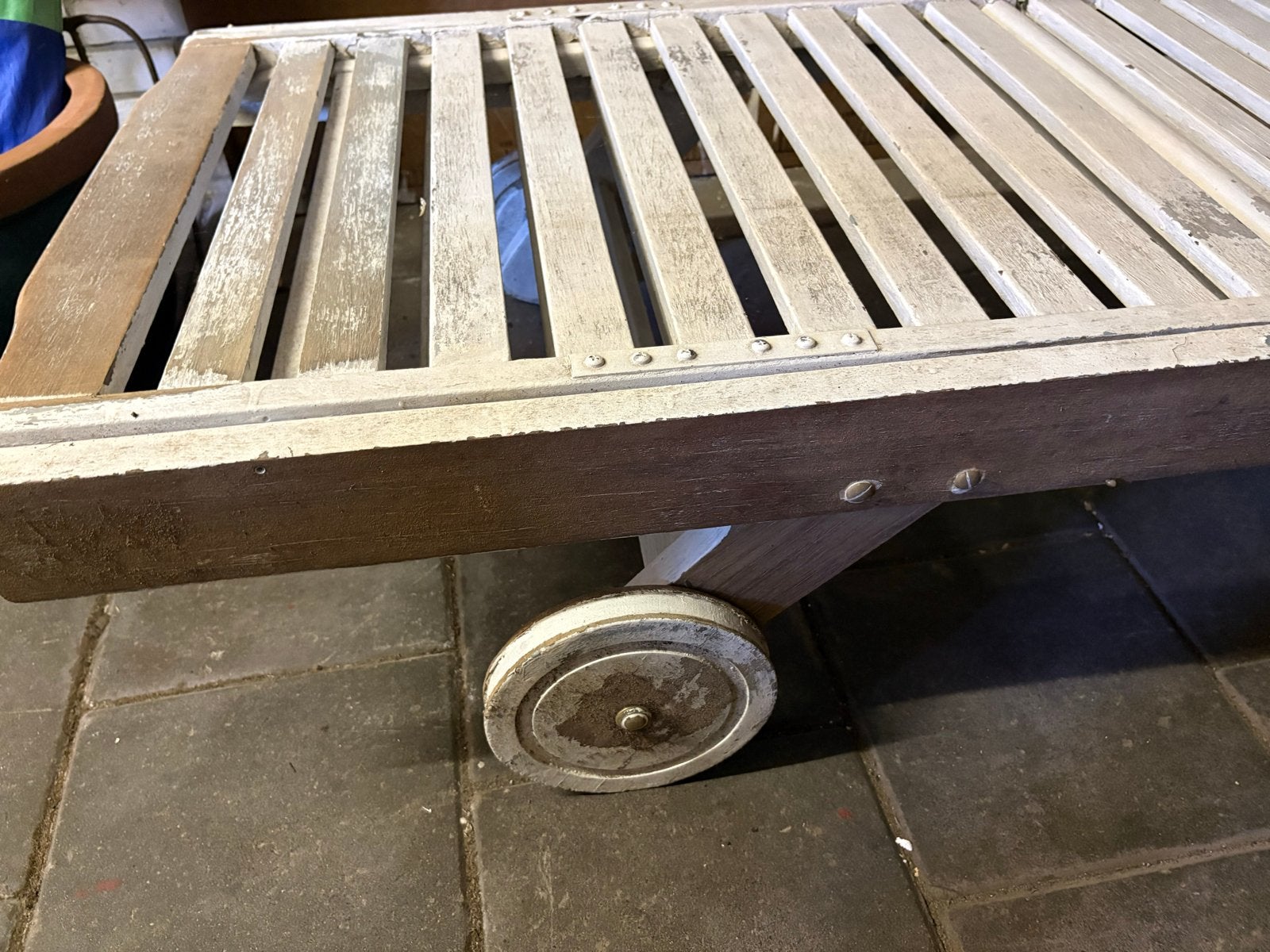 Verstelbare houten ligstoel met wielen, Ophalen, Gebruikt, Hout, Verstelbaar