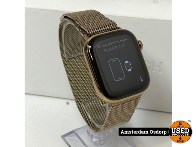 Apple Watch Series 11 42mm Cellular Goud Milanese | ZGAN, Sieraden, Tassen en Uiterlijk, Apple, Zo goed als nieuw, Support@apple.com