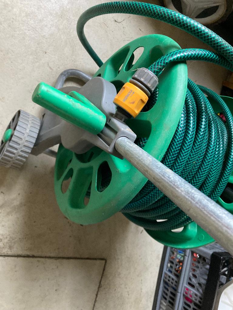 Slanghaspel, Ophalen, Gebruikt, Tuinslanghaspel