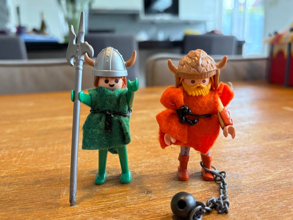 Vintage Playmobil Vikingen '70 jaren met vilten kleding, Ophalen of Verzenden, Zo goed als nieuw