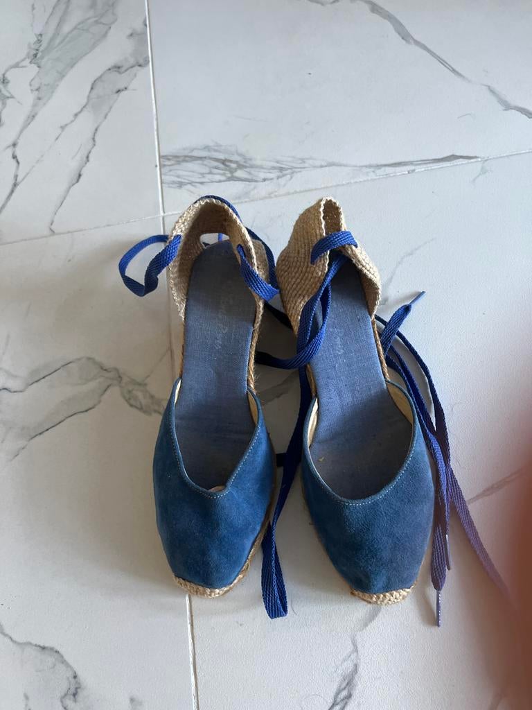 Blauwe espadrilles met linten, Kleding | Dames, Schoenen, Blauw, Ophalen of Verzenden, Zo goed als nieuw, Espadrilles of Moccasins
