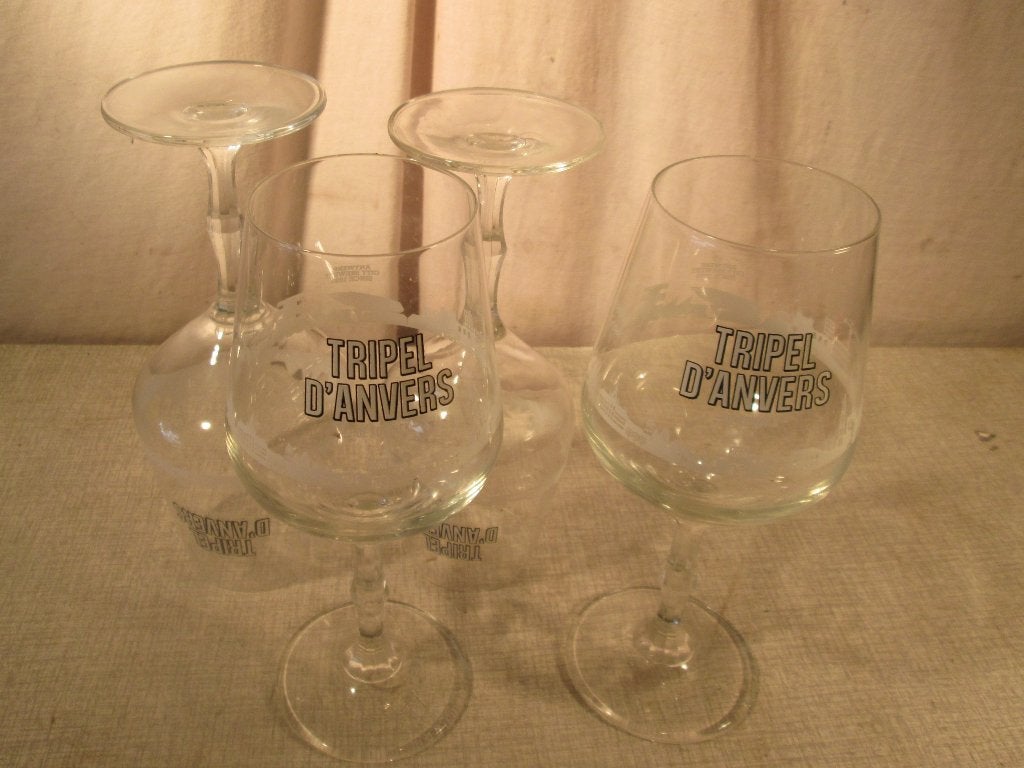 4 Prima Bierglazen - Tripel D Anvers, Ophalen of Verzenden, Zo goed als nieuw, Glas of Glazen, Overige merken