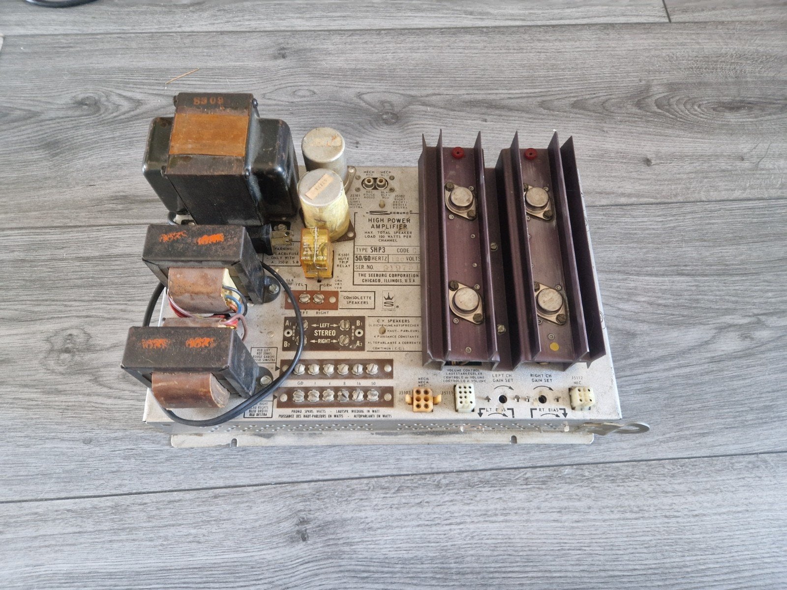 Seeburg SHP versterker Amplifier 110 volt, Ophalen of Verzenden, Zo goed als nieuw, 1970 tot heden, Seeburg