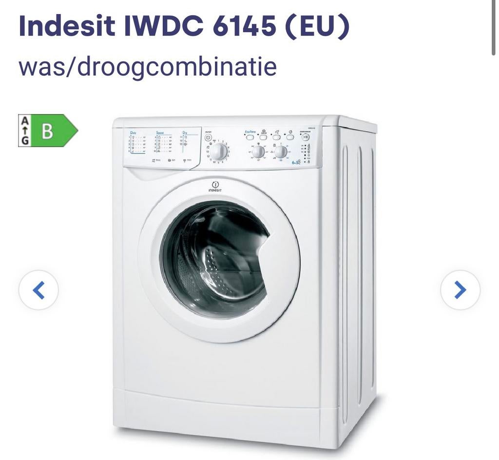 Indesit Was/droogcombinatie IWDC 6145 (EU) - Zo goed als nie, Witgoed en Apparatuur, Was-droogcombinaties, 6 tot 8 kg, Ophalen
