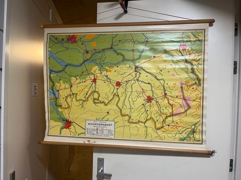 Schoolplaat Noord-Brabant 80  x110, Antiek en Kunst, Ophalen of Verzenden, Aardrijkskunde