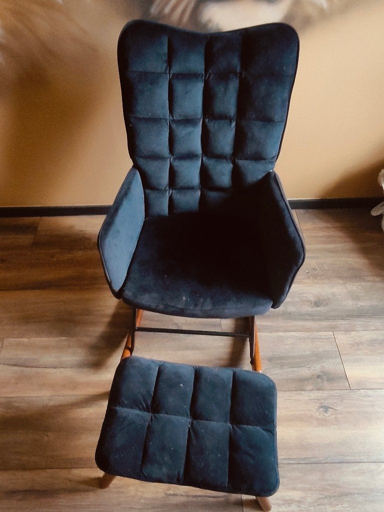 Schommelstoel met voetbankje, Ophalen, Gebruikt, Rechthoekig, 125 cm of meer
