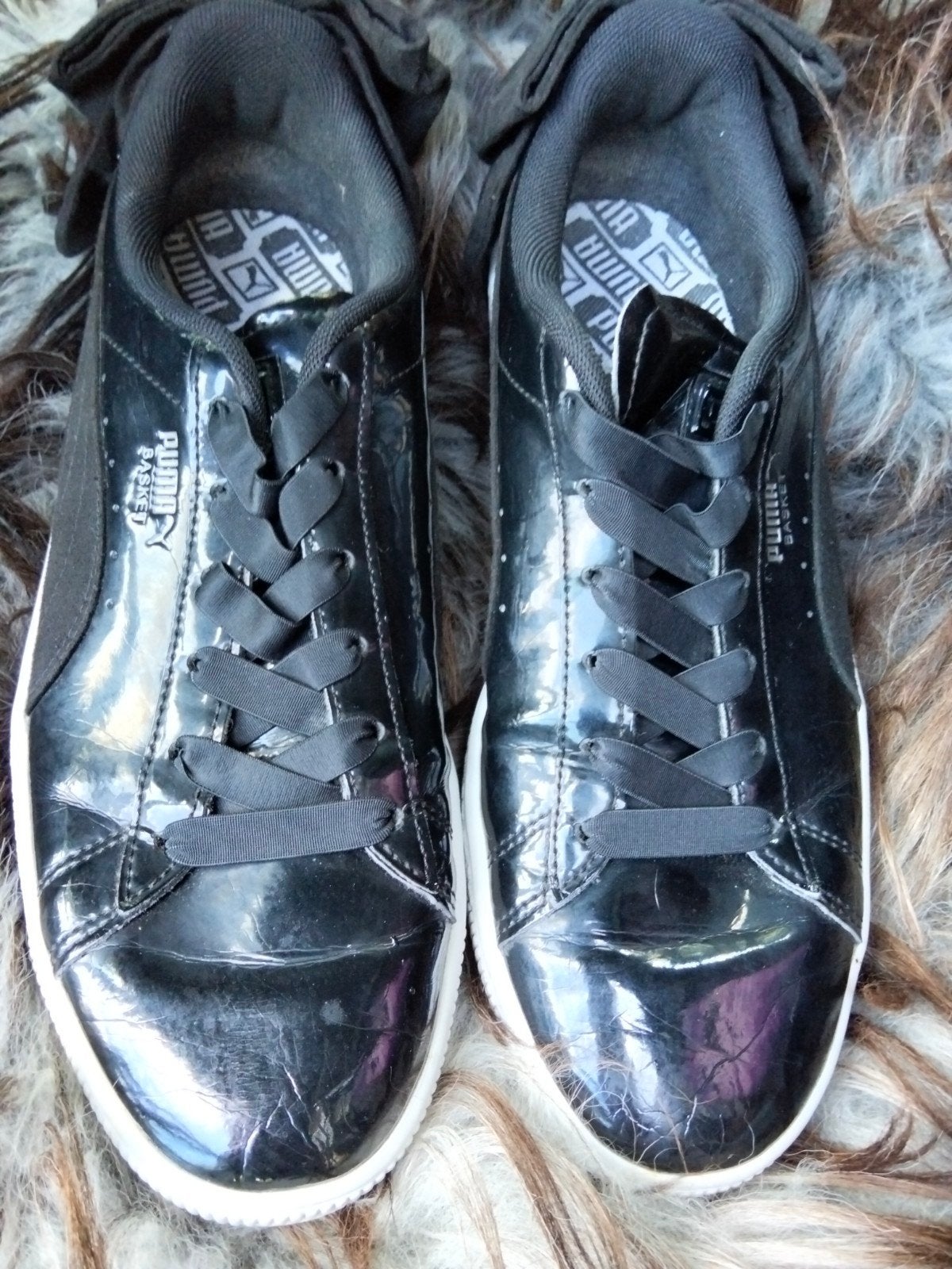 Tk sneakers lak met strik Puma maat 40, Verzenden, Gedragen, Zwart, Sneakers of Gympen