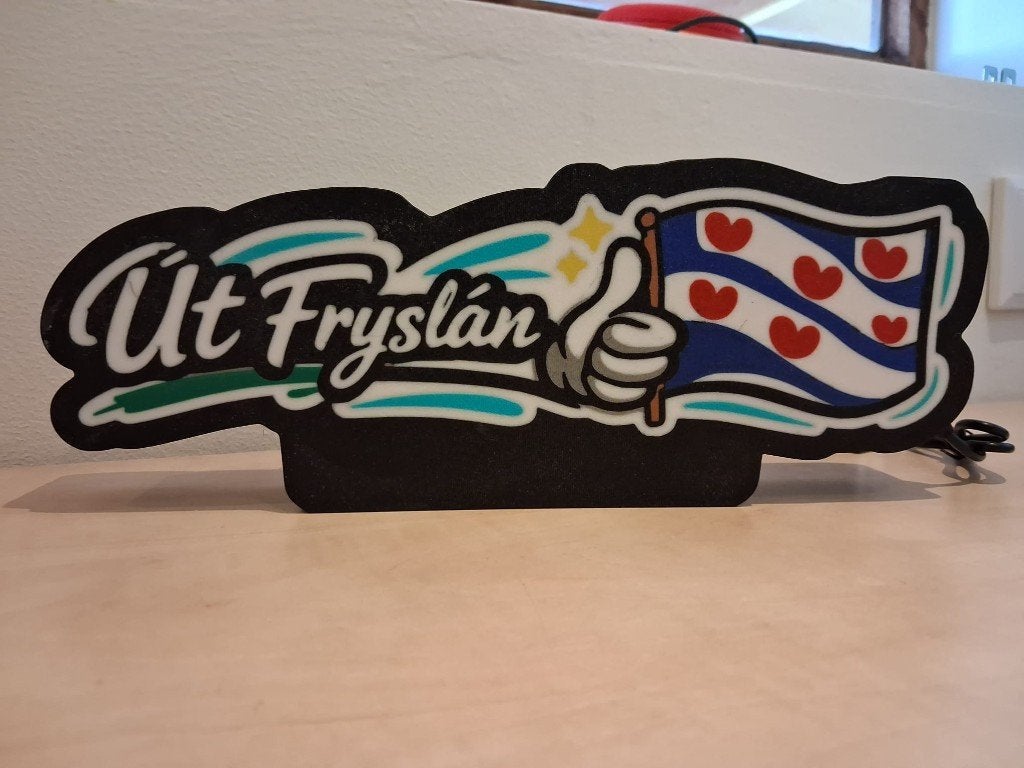 Lichtbak Ut Fryslan, Lichtbak of (neon) lamp, Nieuw, Ophalen of Verzenden, Studio Print en Brand