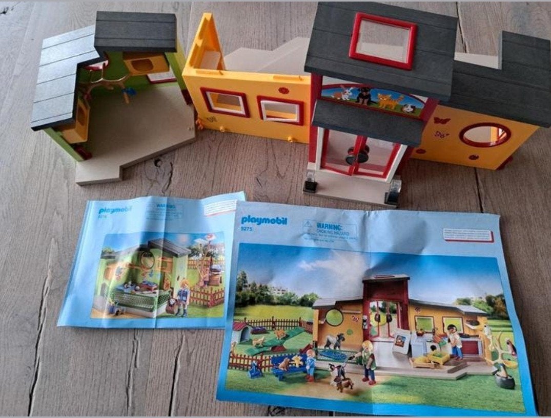 Playmobil Dierenkliniek & Kattenpension (9275 & 9276), Kinderen en Baby's, Speelgoed | Playmobil, Gebouw, Complete set, Ophalen of Verzenden