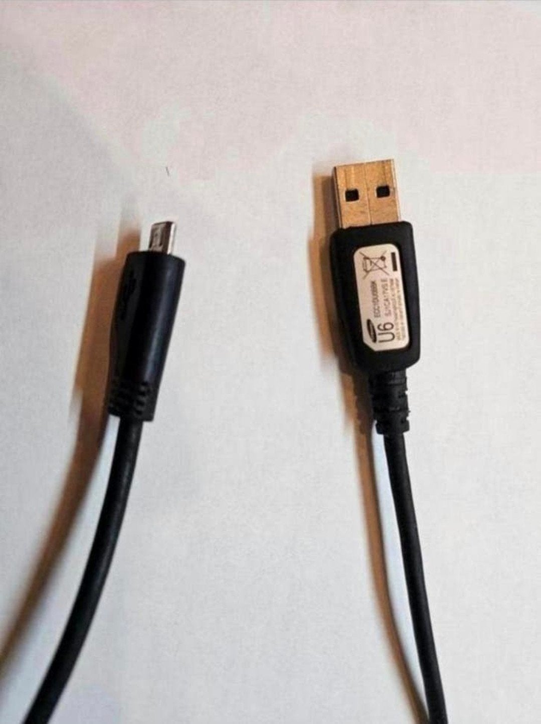 Samsung U6 Micro USB Kabel - ECC1DU088K - SJ1CA17VSE Data, Telecommunicatie, Mobiele telefoons | Telefoon-opladers, Ophalen of Verzenden