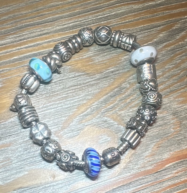 Pandora armand met 22 bedeltjes, Sieraden, Tassen en Uiterlijk, Armbanden, Ophalen of Verzenden, Zo goed als nieuw, Zilver