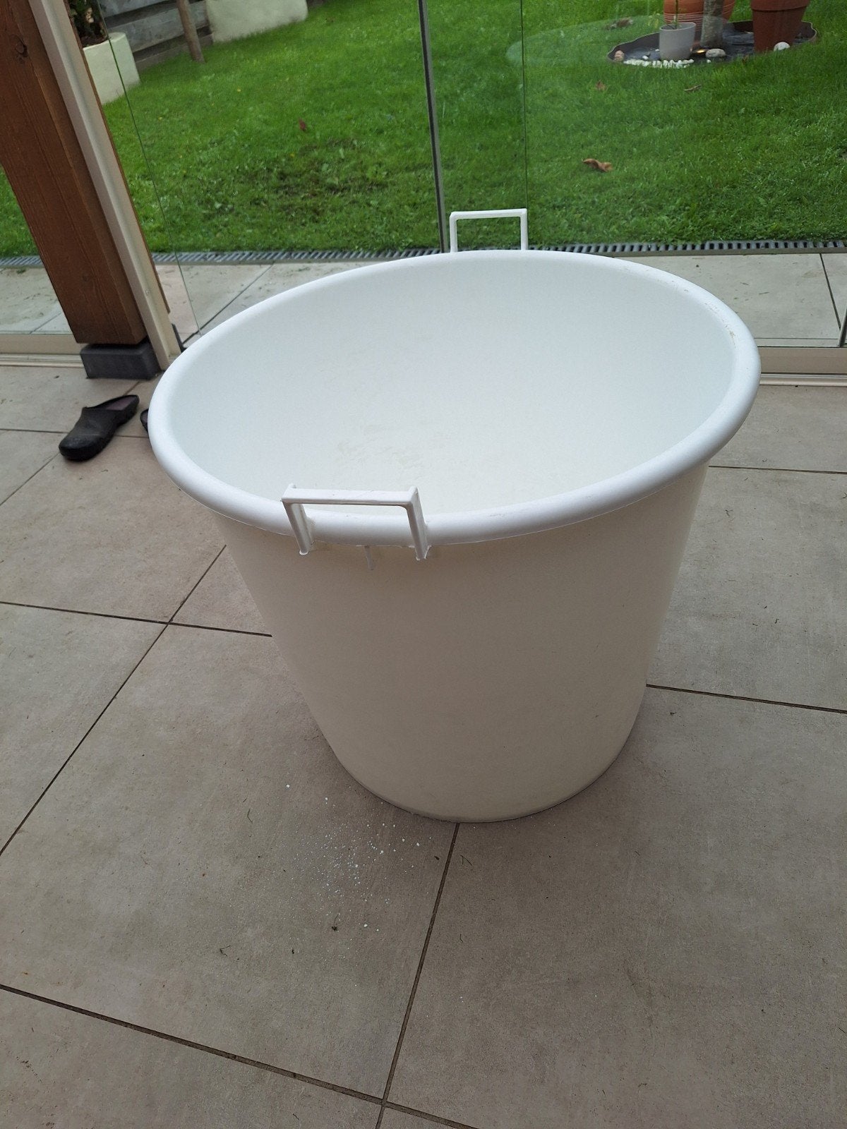 Witte specie/mortel kuip 125 liter, Huis en Inrichting, Ophalen, Zo goed als nieuw, Kunststof, Met handgreep