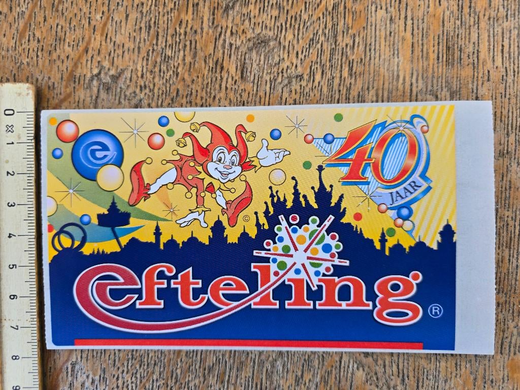Efteling sticker 40 jaar, Ophalen of Verzenden, Nieuw, Overige typen