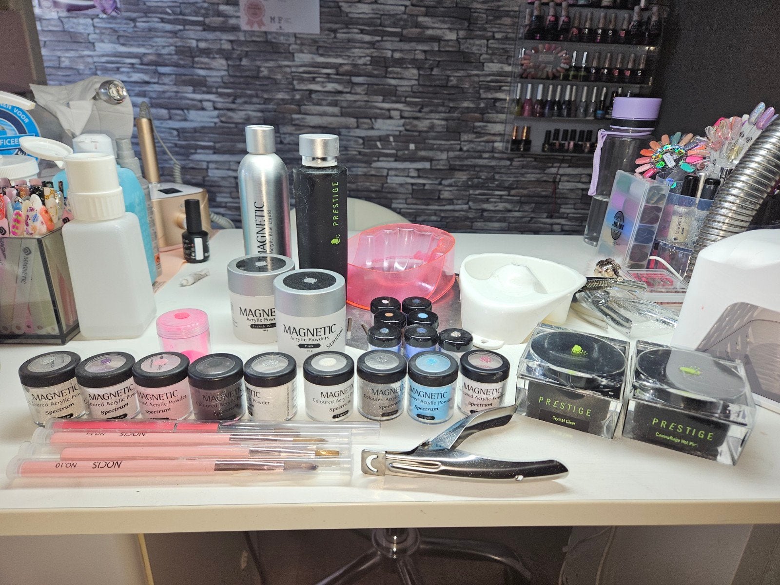 Acryl Magnetic & Prestige Nagelproducten - Complete Set, Ophalen of Verzenden, Zo goed als nieuw, Overige typen