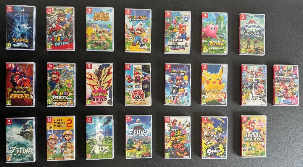 Collectie 22 Nintendo Switch games (Mario, Pokémon, Zelda), Spelcomputers en Games, 1 speler, Zo goed als nieuw, Eén computer