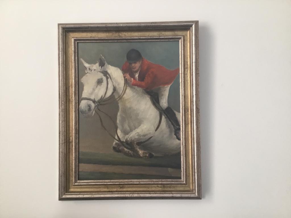Springpaard, Antiek en Kunst, Kunst | Schilderijen | Klassiek, Ophalen of Verzenden
