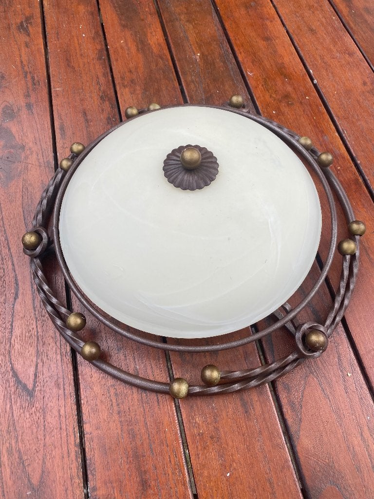 Vintage plafondlamp, Ophalen, Vintage, E27 (groot), Zo goed als nieuw