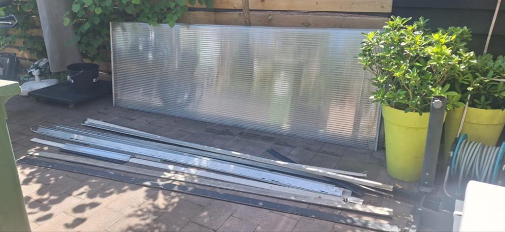 4 Polycarbonaat kanaalplaten 300 x 400 cm, Ophalen, Gebruikt, 80 tot 120 cm, 160 cm of meer