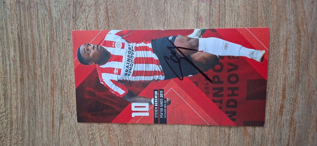 Spelerskaart met handtekening; Steven Bergwijn # PSV / Ajax, Ophalen of Verzenden, Nieuw, PSV, Spelerskaart