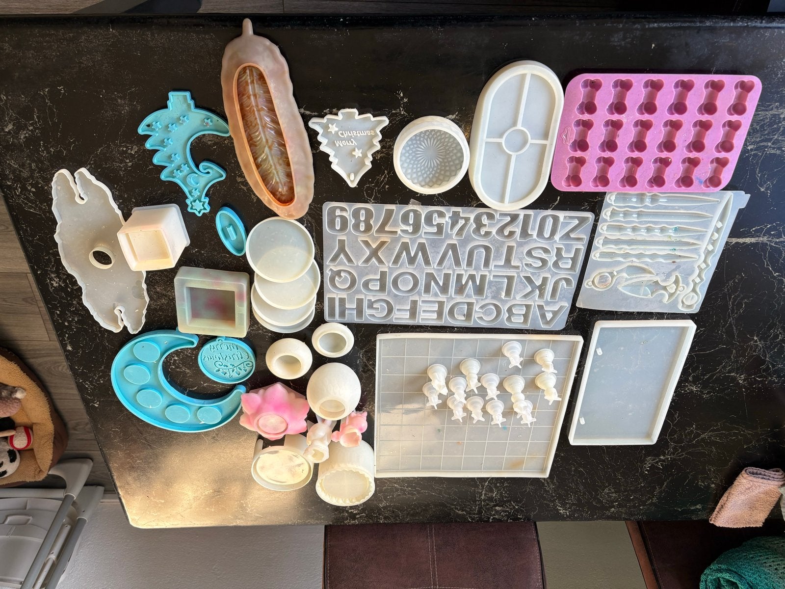 Epoxy gietmallen & 48 pigment potjes voor creatieve projecte, Ophalen, Nieuw, Meerkleurig, Kunststof