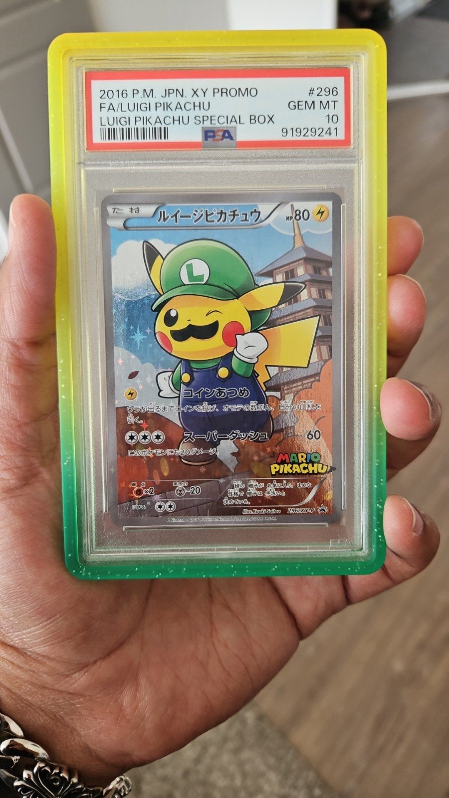 Luigi Pikachu Full Art PSA 10, Ophalen, Nieuw, Losse kaart