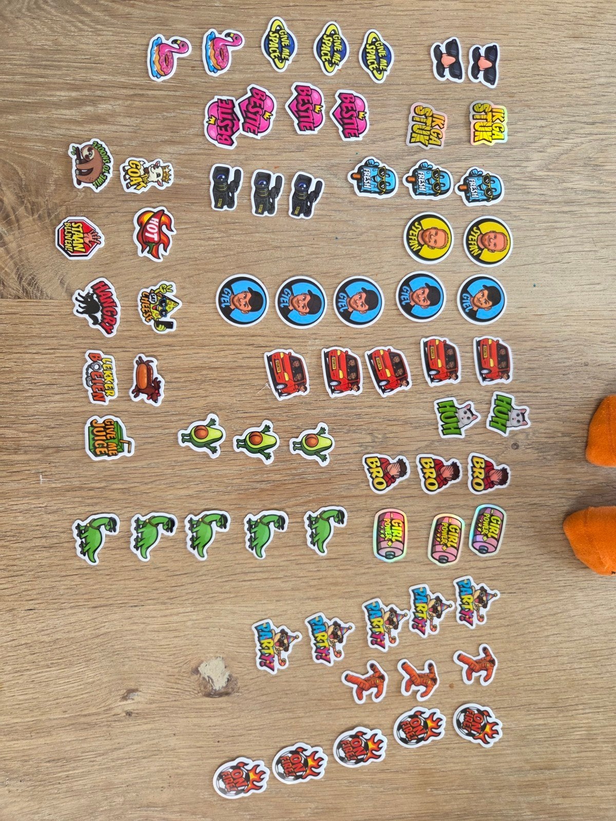 70x jumbo stickers stickerjacht, Ophalen of Verzenden