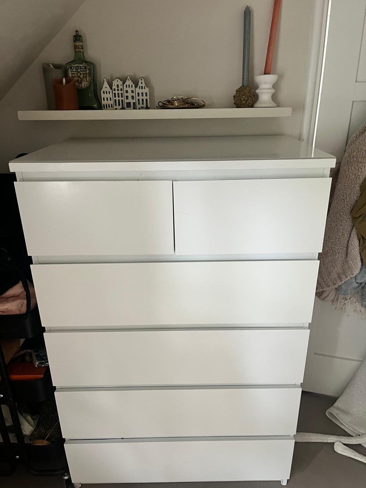 IKEA Malm ladekast wit - 6 lades, Ophalen, Gebruikt, 5 laden of meer, 100 tot 150 cm