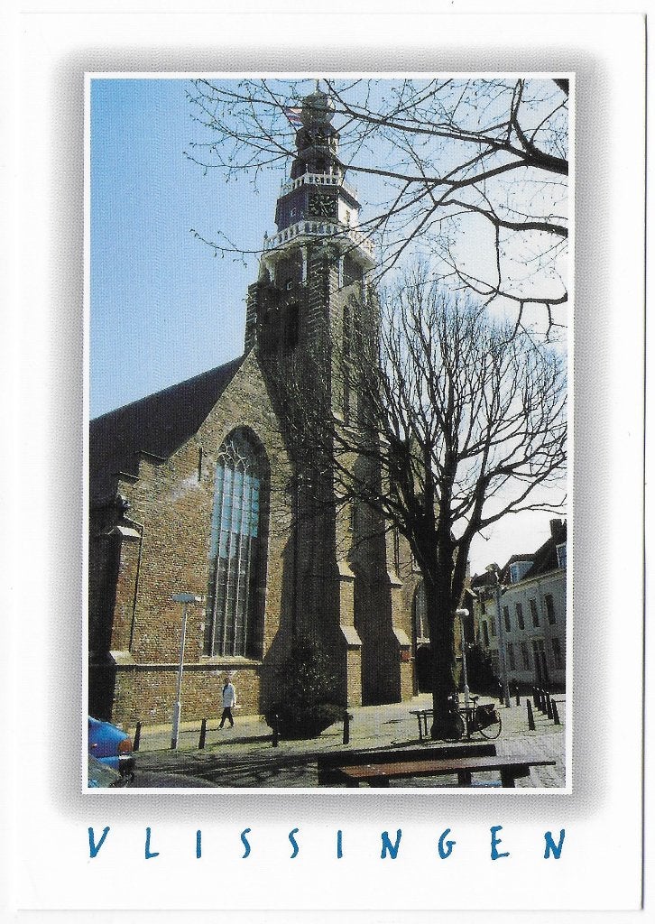 Vlissingen St Jacobskerk ongelopen Ansichtkaart ( B4872 ), Ophalen of Verzenden, 1980 tot heden, Gelopen, Zeeland