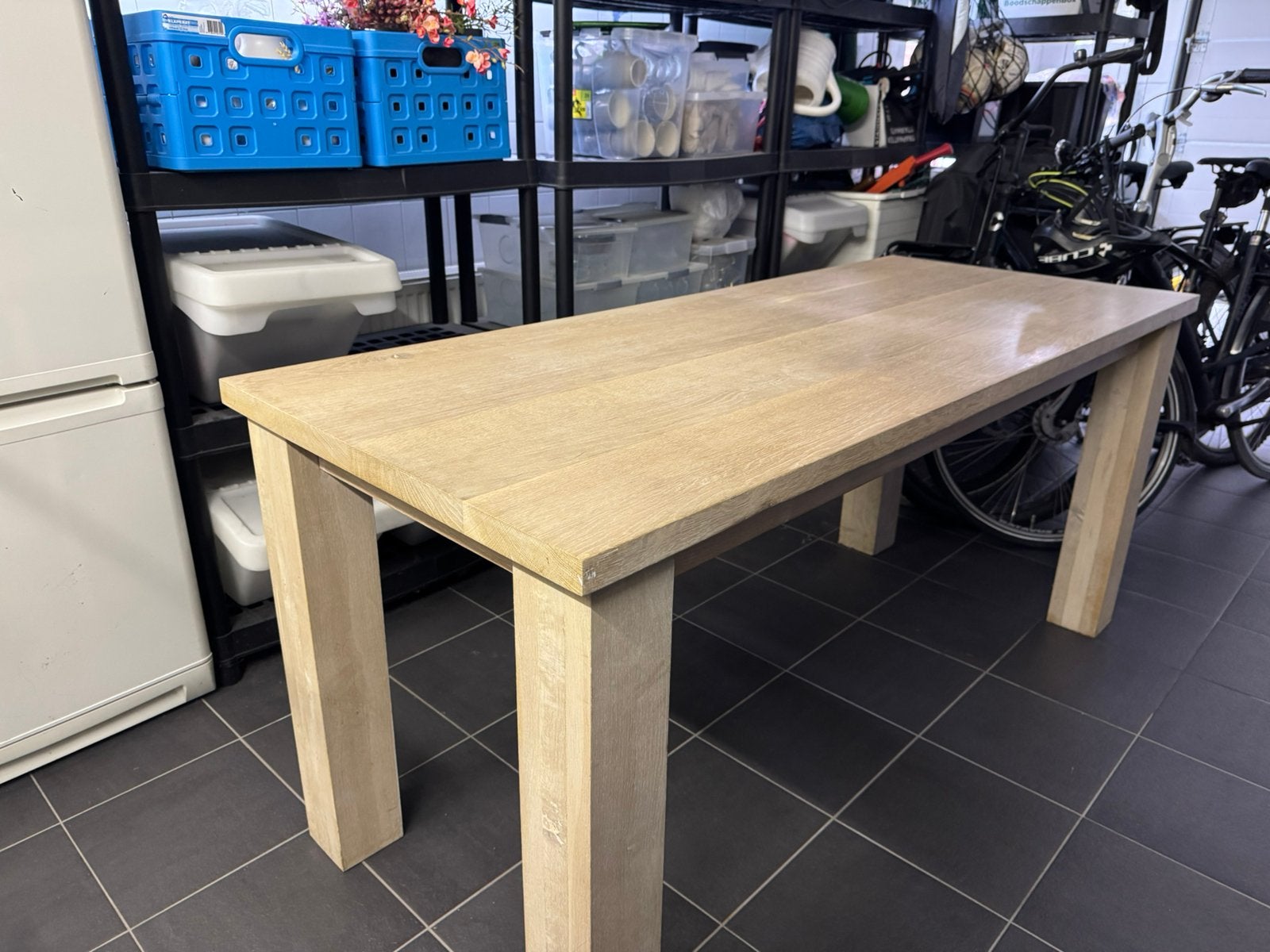 Eiken houten tafel, Ophalen, Eikenhout, 50 tot 100 cm, Zo goed als nieuw