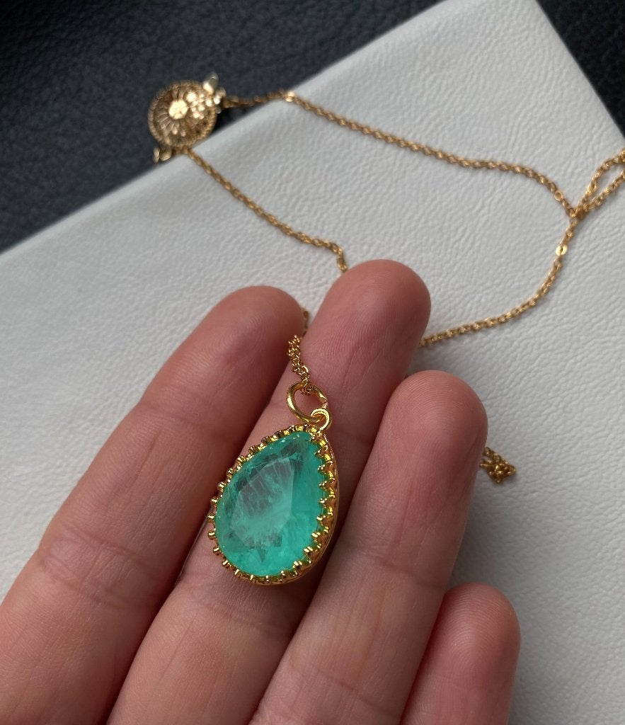 paraiba ketting hanger, Sieraden, Tassen en Uiterlijk, Kettingen, Nieuw, Ophalen of Verzenden, Steen of Mineraal, Met kristal