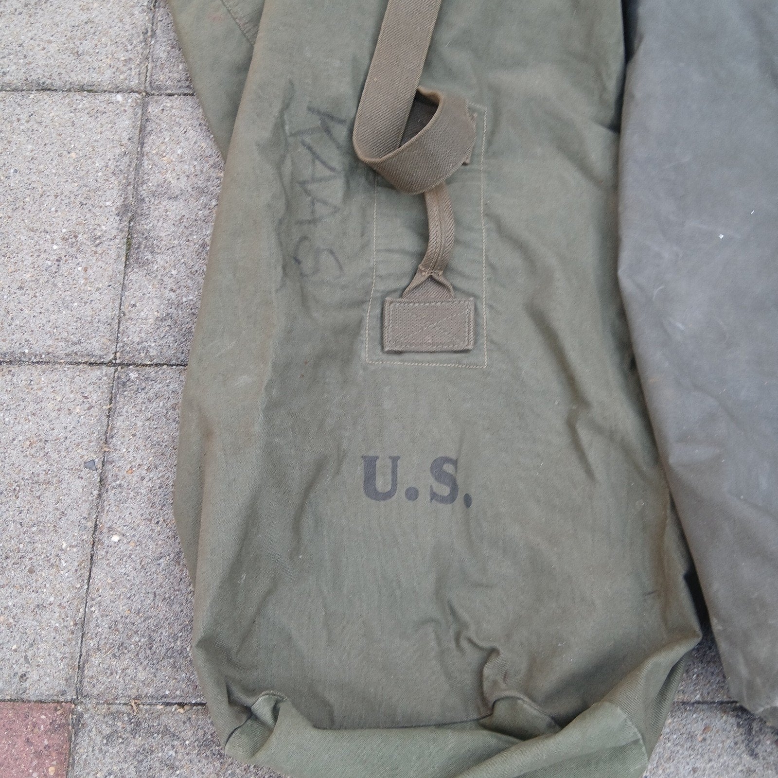 Originele WOII US leger plunjezak - The John ge-stroom Co. 1, Verzamelen, Militaria | Algemeen, Ophalen, Landmacht, Amerika, Overige typen