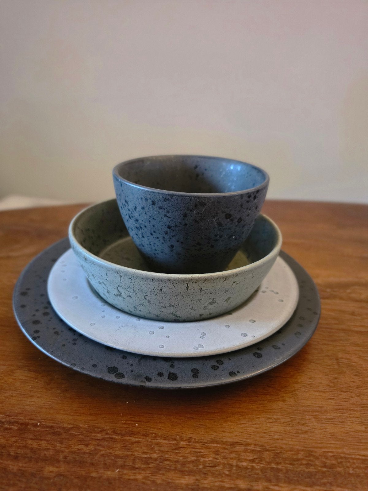 Deens servies set Bitz - grijs/groen/wit, Gebruikt, Keramiek, Ophalen of Verzenden, Overige stijlen