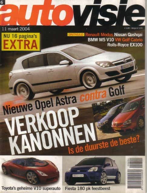 Autovisie 6 2004 : Audi A6 - Opel Astra - VW Golf - Lotus, Ophalen of Verzenden, Gelezen, Algemeen