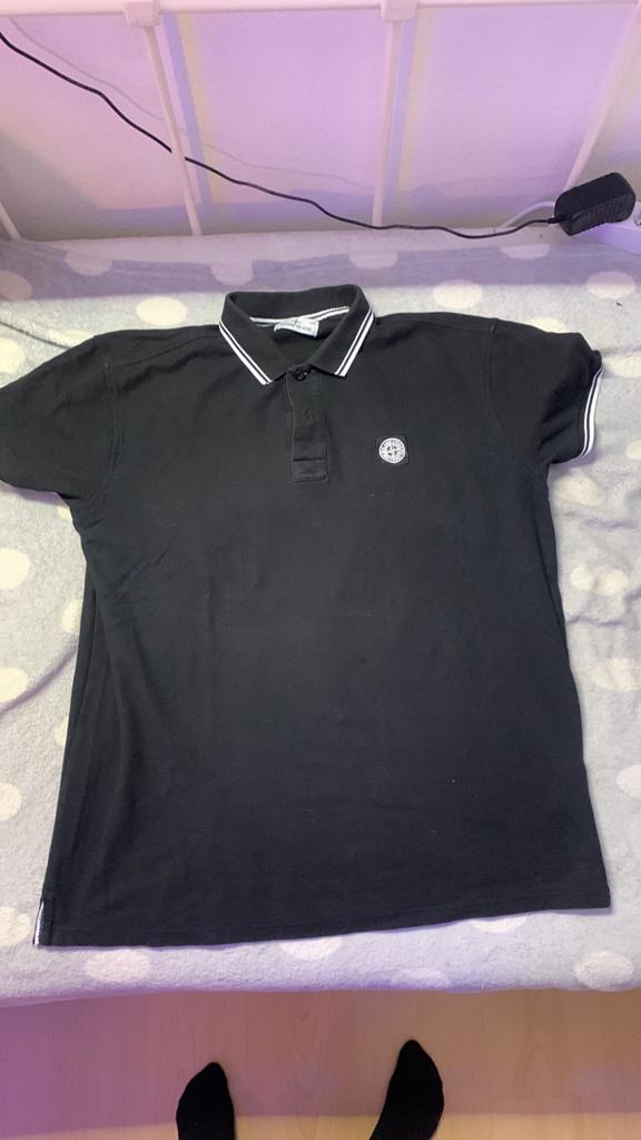 Zwarte stone island polo maat XXL, Kleding | Heren, Polo's, Ophalen, Zo goed als nieuw, Overige maten, Zwart