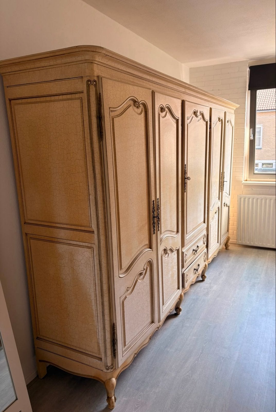Brocante/Barok Kledingkast (5-Deurs) - Volledig Demontabel!, Ophalen