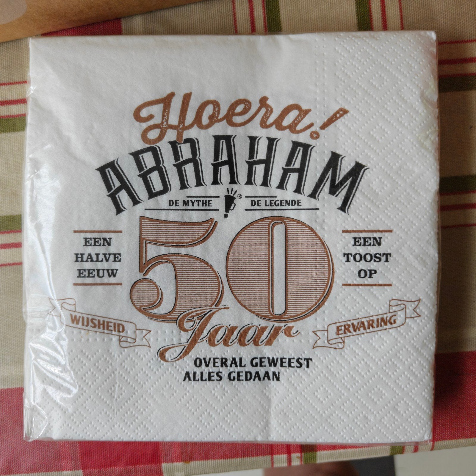 Servetten Hoera Abraham 50 Jaar, Ophalen of Verzenden, Nieuw, Feestartikel, Abraham of Sarah