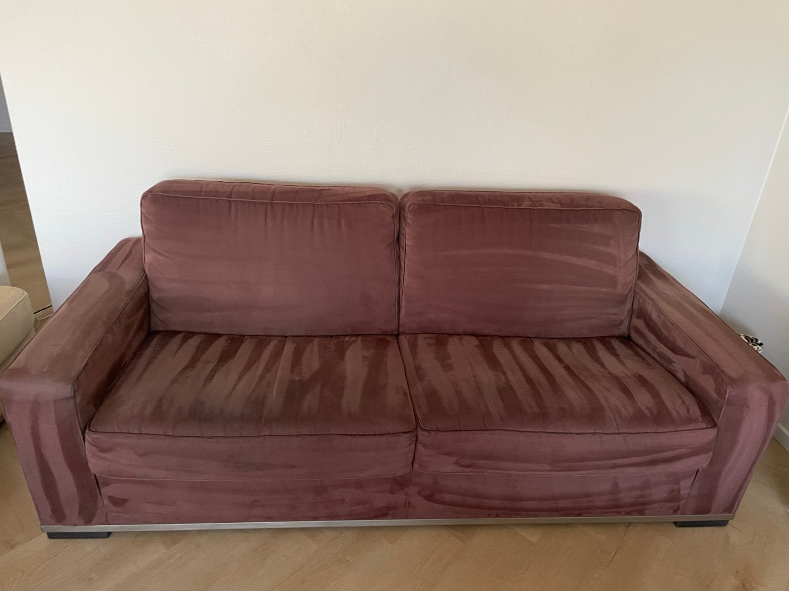 Complete Natuzzi zithoek: 3+2 zits, 2 fauteuils, hocker, Ophalen of Verzenden, Zo goed als nieuw, Stof