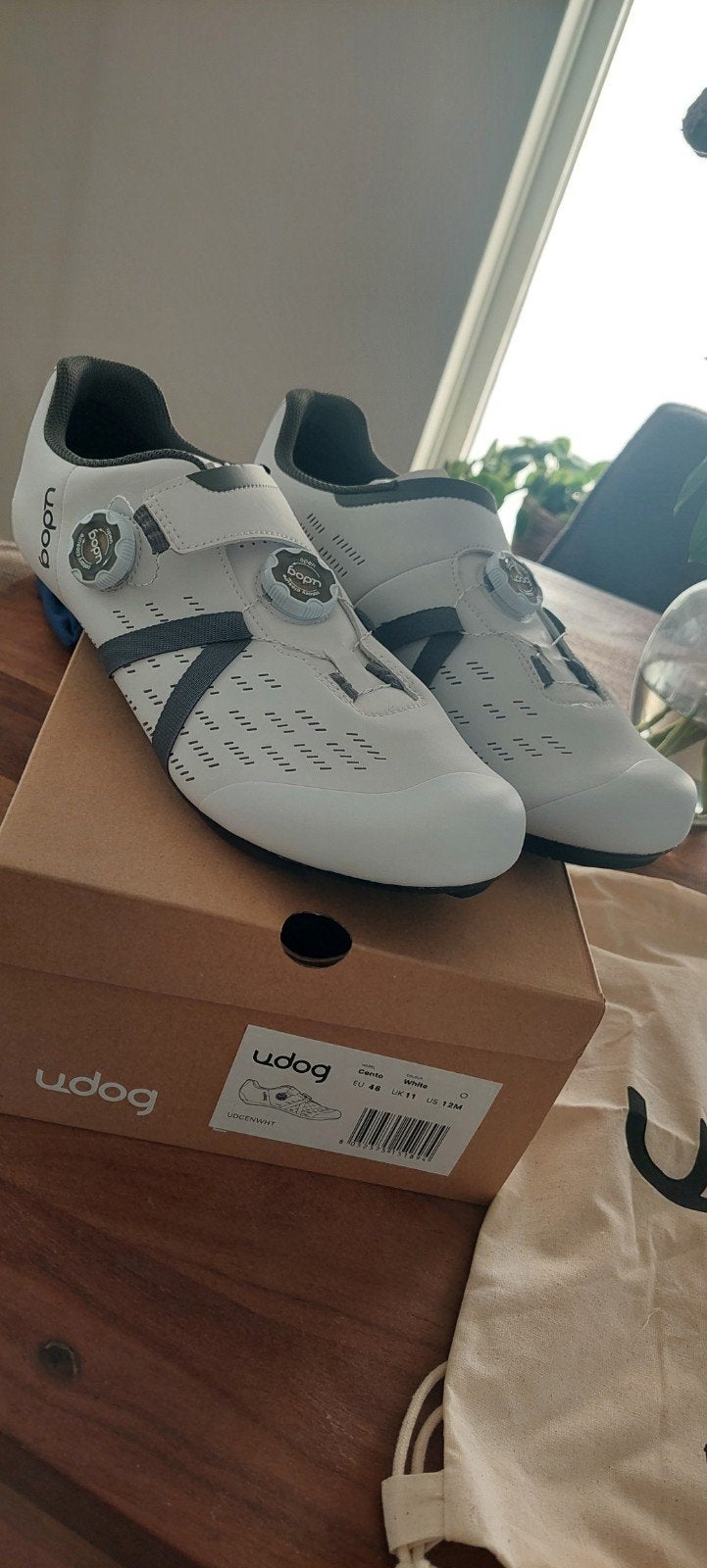 Udog Cento Fietsschoenen Wit - Maat 46 (Ongedragen), Fietsen en Brommers, Fietsaccessoires | Fietskleding, Ophalen of Verzenden