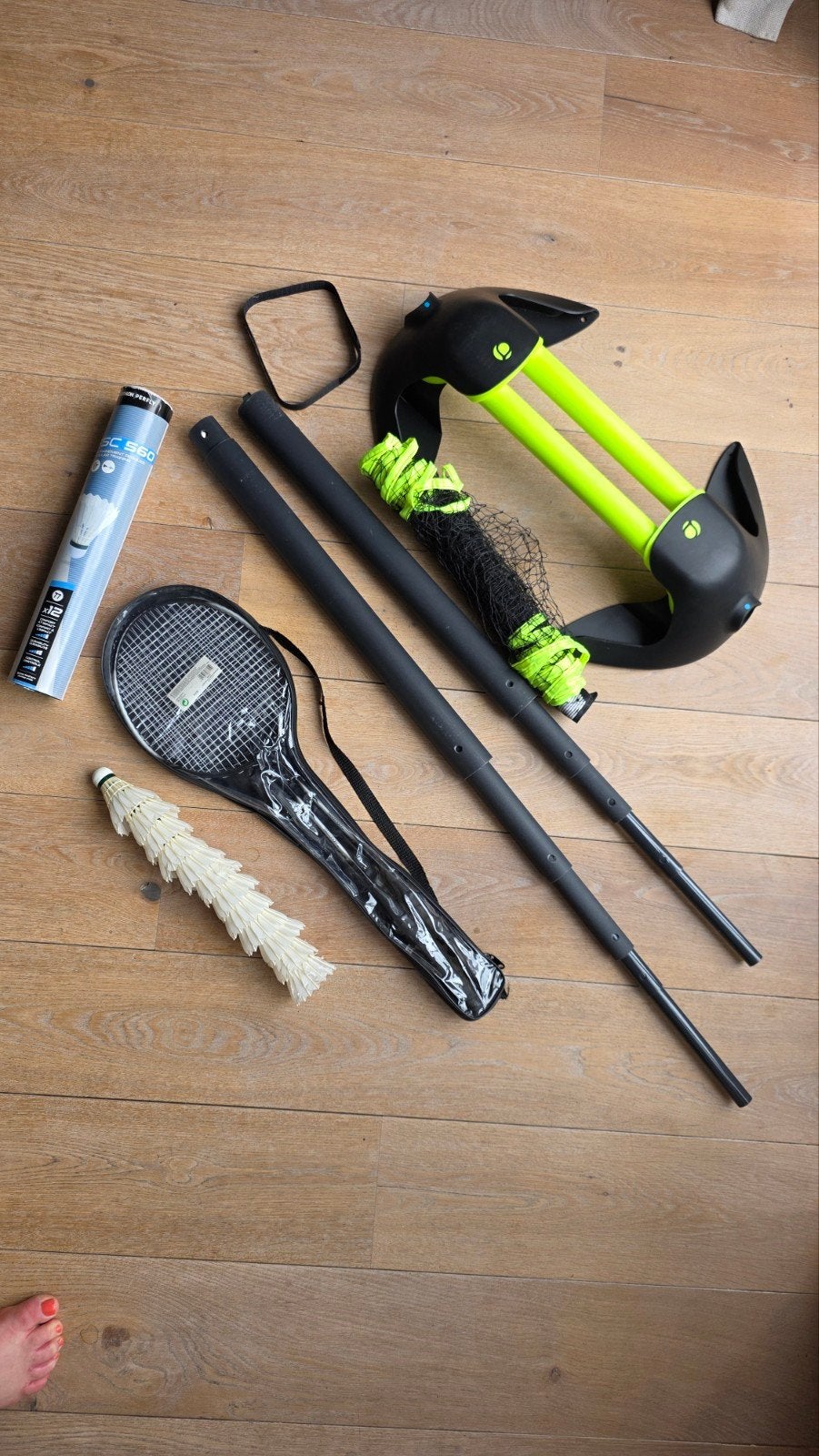 Badminton set: net, rackets en shuttles (Decathlon), Sport en Fitness, Badminton, Ophalen of Verzenden, Racket(s)