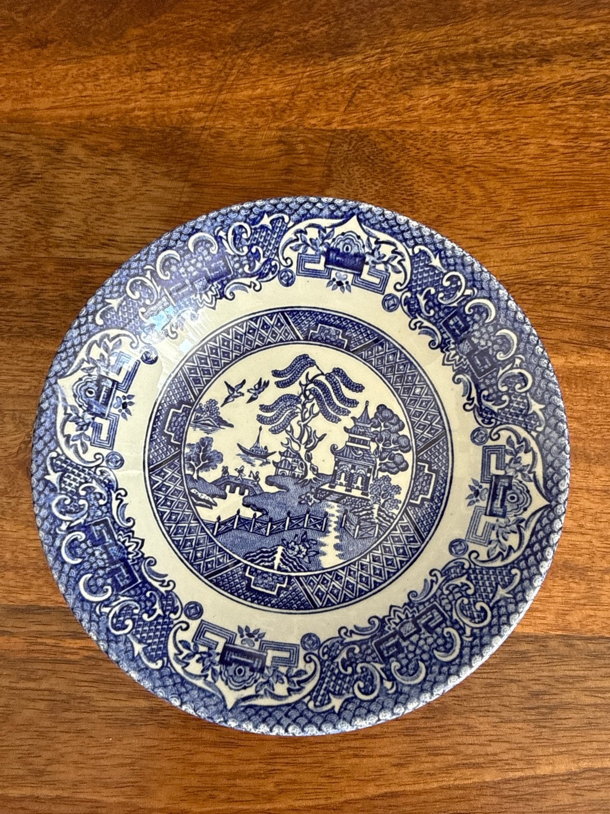 Set van 6 Old Willow Ironstone borden, Staffordshire, Antiek en Kunst, Ophalen of Verzenden