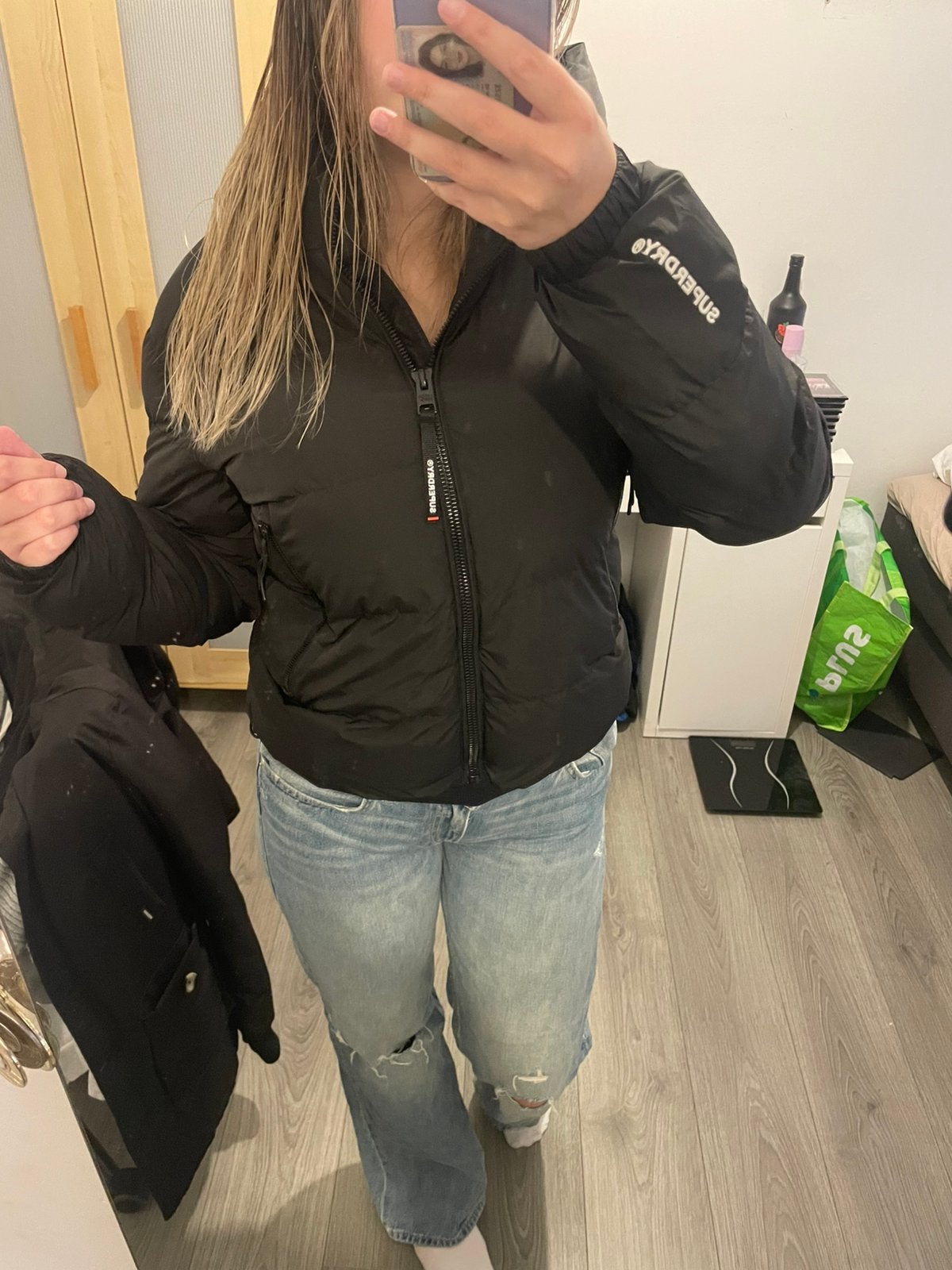 Superdry puffer jas, Ophalen of Verzenden, Zo goed als nieuw, Zwart