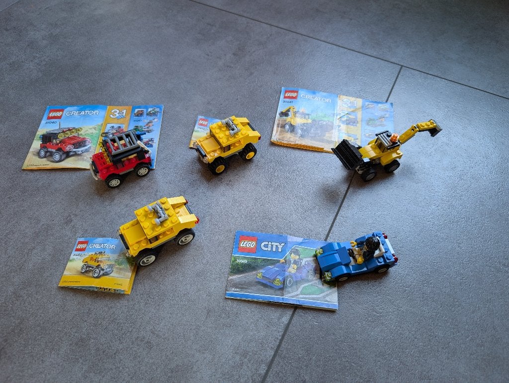 Lego diverse voertuigen - helemaal compleet., Overige thema's, Lego, Ophalen of Verzenden, Zo goed als nieuw